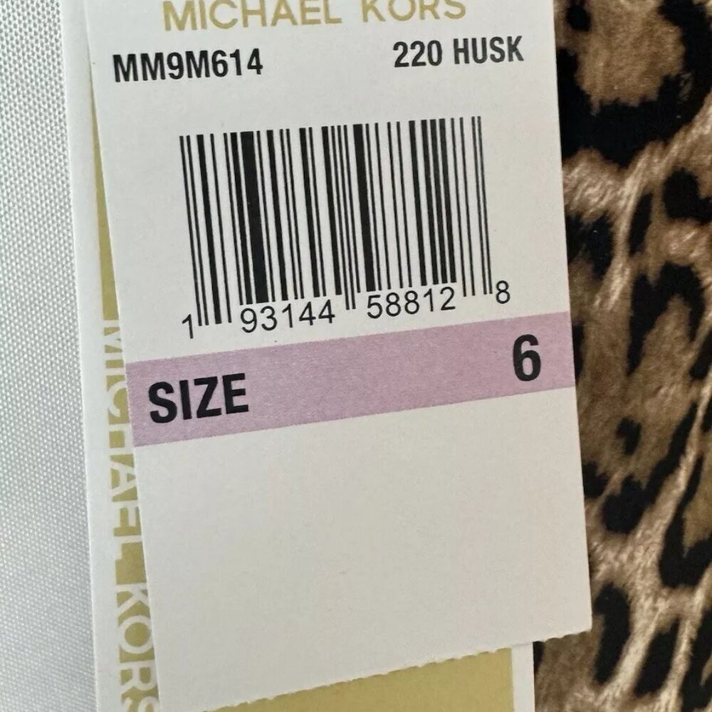 Michael Kors Womens Wildcat Logo Ring One Piece Swimsuit Husk 6 - Picture 3 of 4